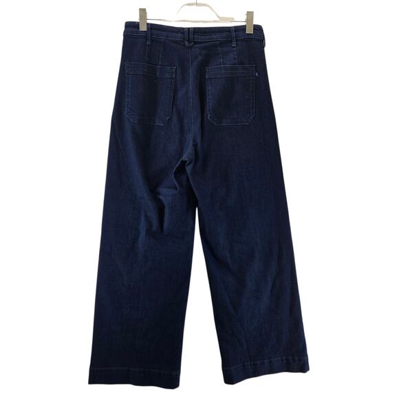 Pilcro Wide Leg Jeans The Skipper High Rise Full Length Dark Wash Womens 31 Boho - Picture 3 of 12